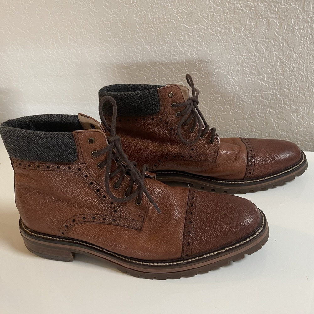 Warfield & Grand Darren Brown Leather Cap Toe Boots Men's Sz 11